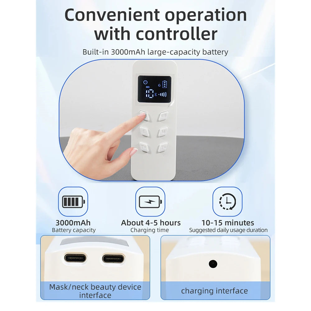 Masque LED Thérapie Lumière – Anti-Âge, Raffermissant, Éclat Peau