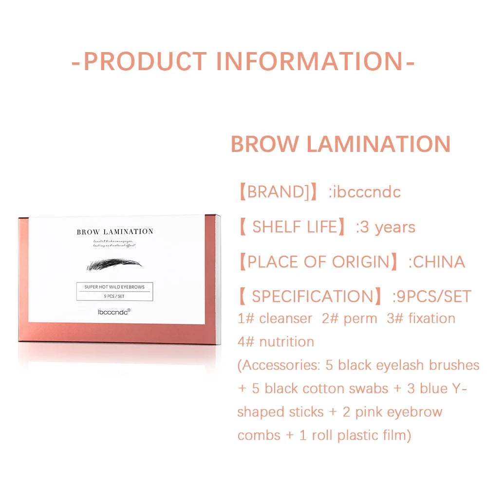 Kit de Rehaussement des Sourcils – IBCCCNDC® Brow Lamination Set (9 pcs)