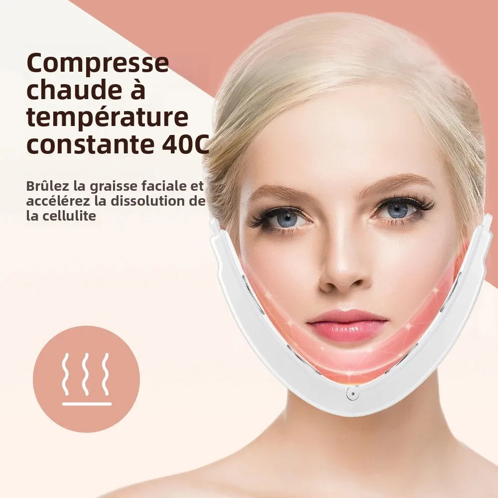 Appareil de Lifting Visage V à Distance – EMS + Chaleur - Réduction du Double Menton &amp; Raffermissement